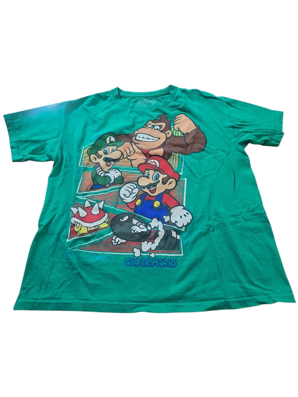 Super Mario Graphic Tee with Mario, Luigi & Donkey Kong - Green‎